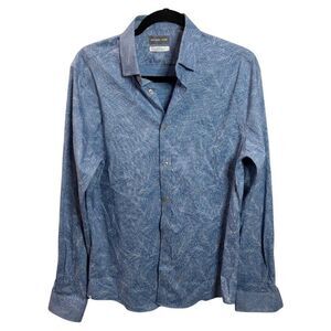 NWT MICHAEL KORS Airsoft Eco Slim Fit Untucked Dress Shirt Wrinkle Free Print